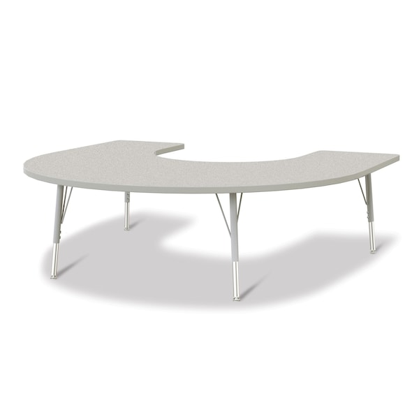 Berries Horseshoe Activity Table, 66 in. x 60 in., E-height, Freckled Gray/Gray/Gray